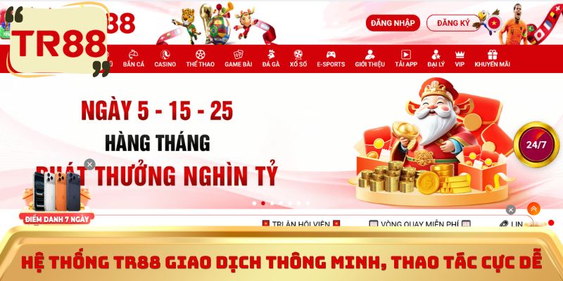 Hệ thống TR88 giao dịch thông minh, thao tác cực dễ